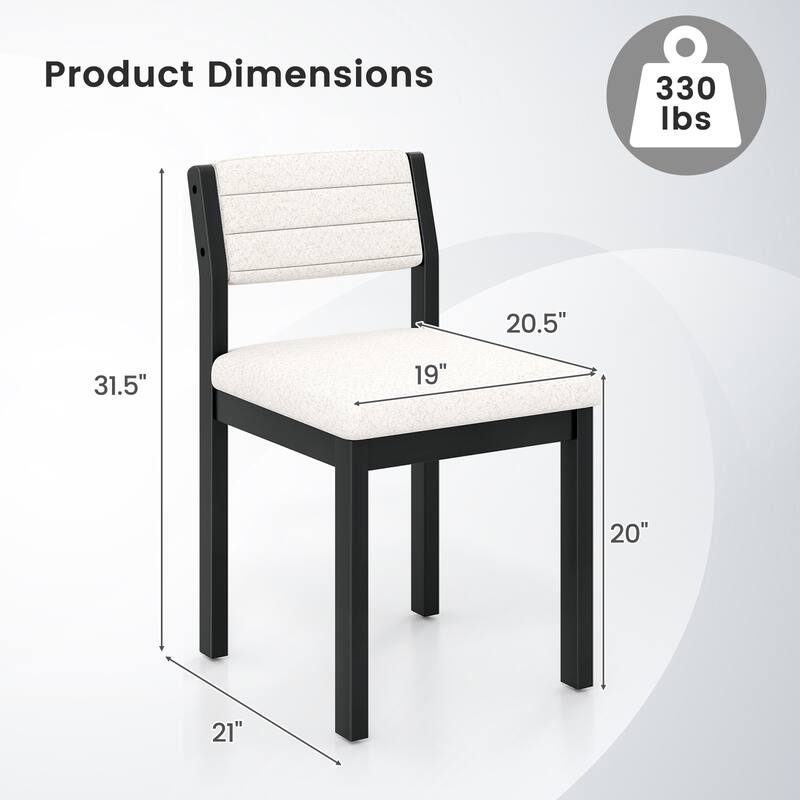Gymax Dining Chair Set of 4 Sherpa Upholstered Kitchen Chairs w/ Wood