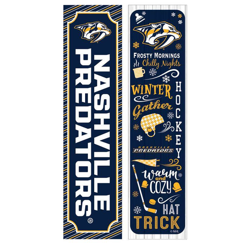 47" Double Sided Seasonal Porch Leaner, Nashville Predators - 47" x 11.25"