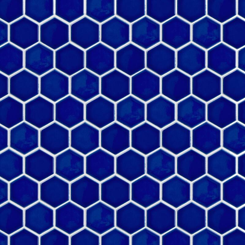 Merola Tile Metro Ion 2" Hex Sapphire 11-1/8" x 12-5/8" Porcelain Wall Tile