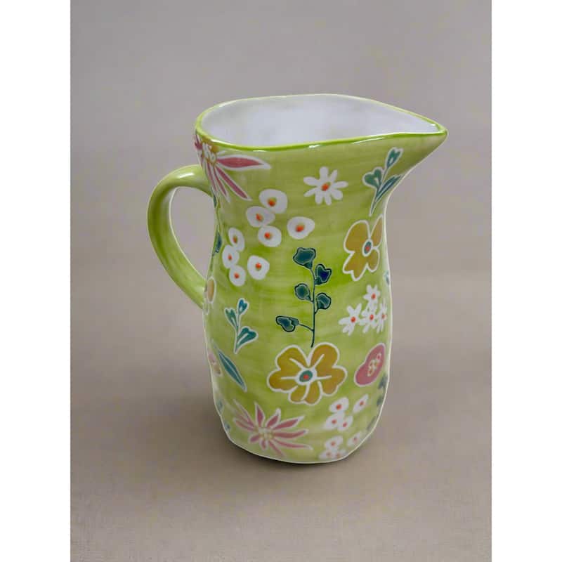 Euro Ceramica Primavera Handpainted Stoneware Pitcher - 50 oz