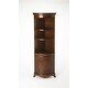 preview thumbnail 10 of 15, Dowling 24 in. W x 73 in. H Quarter Round Wood Corner Cabinet with 3 Open Shelves and 1 Lower Storage Cabinet