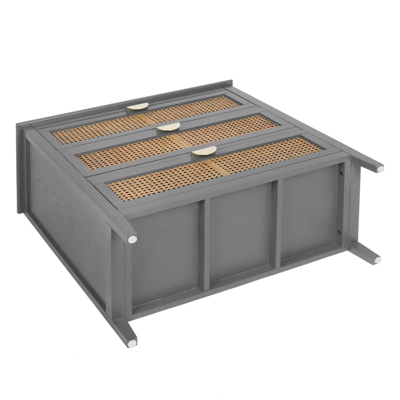 3 Drawer Cabinet Natural rattan living room and study
