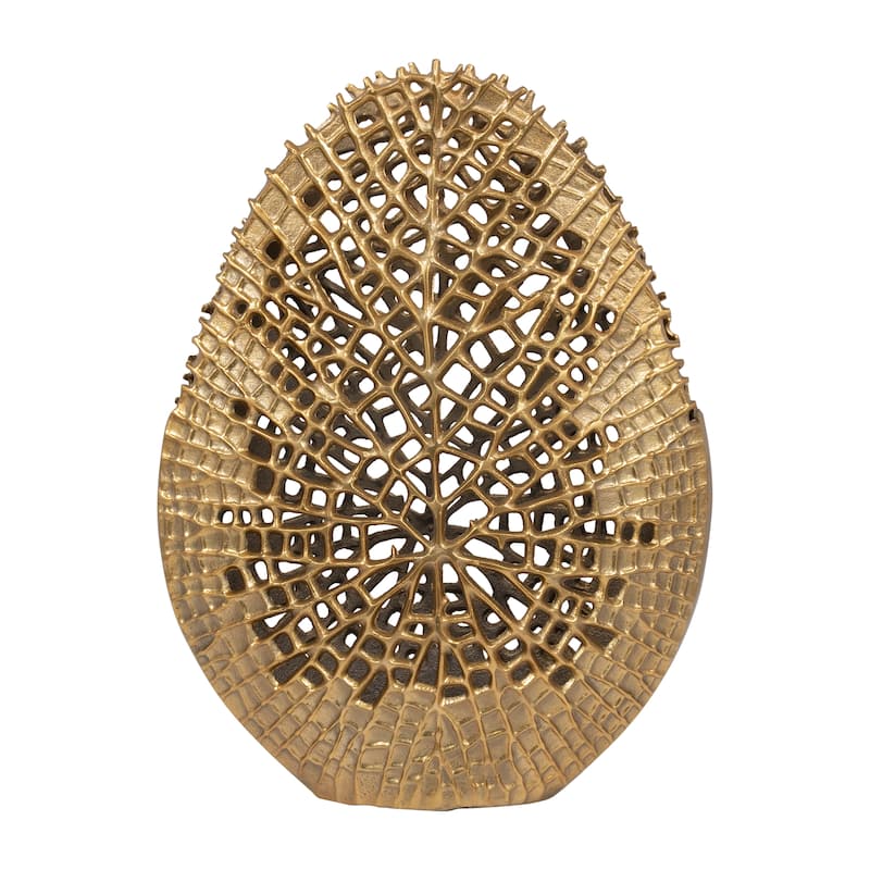 Sagebrook Home Aluminum Vase - Elevate Your Space With Elegant Decor - Cut-out Gold - 14" x 6" x 18"
