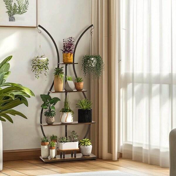 UNHO Plant Stand Indoor Metal Flower Pot Shelf for Living Room