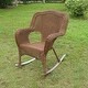 preview thumbnail 12 of 10, International Caravan Chelsea Resin Wicker Porch Rocker Mocha