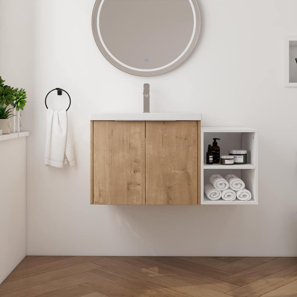 Beingnext 24"/36"/48"/60"/72"/84" Bathroom Vanity with Sink, Floating Bathroom Vanity with Soft Close Door and Shelf