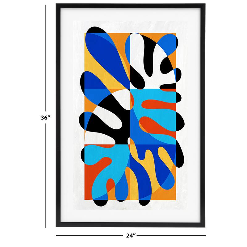 SAFAVIEH Faiza Spunky Splat Hand Painting, 24 x 36, Framed Wall Art - Multicolor