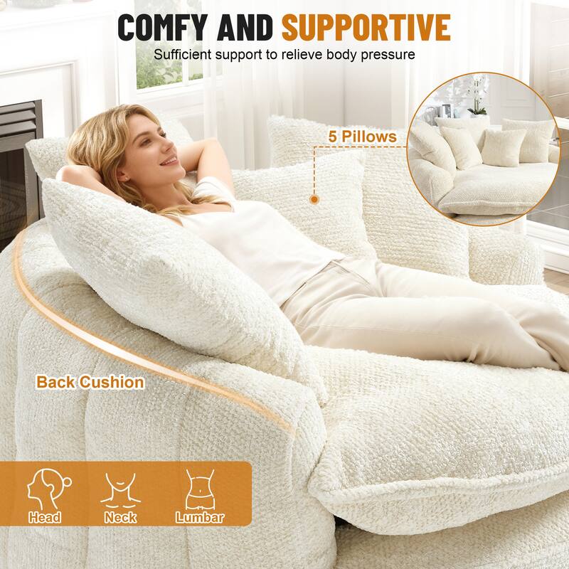 Rossetta Oversized Round Polyester Foam Chair with Pillows