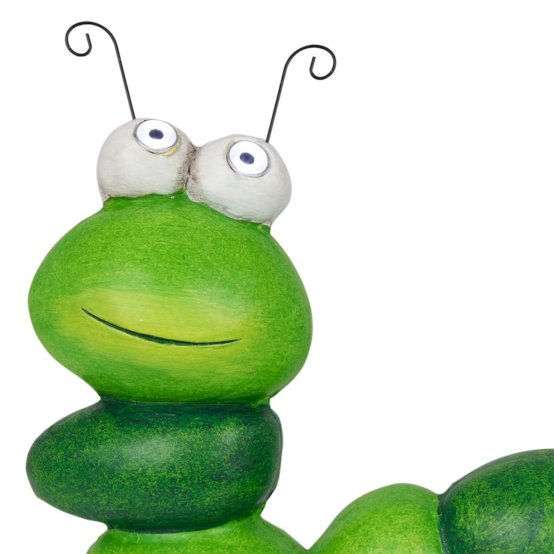 Solar Caterpillar Statuary w/ LED Light-Up Eyes