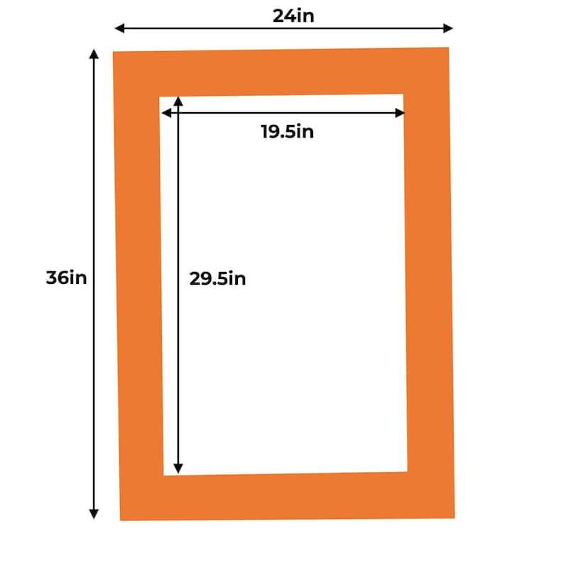 20x30 Mat for 24x36 Frame Precut Mat Board AcidFree Orange 20x30
