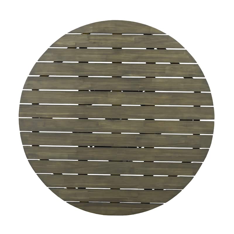Outdoor Acacia Wood Patio Dining Table, 47.25-inch extra-large round dining table,for Backyard, Lawn, Balcony