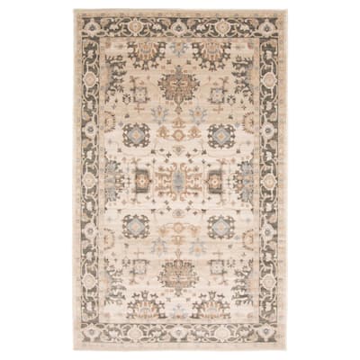 ECARPETGALLERY Machine Woven Gloria Ivory Area Rug