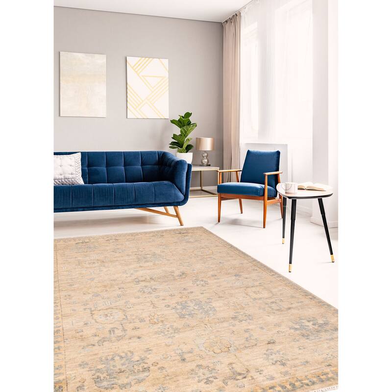 ECARPETGALLERY Hand-knotted Jules Serapi Beige, Khaki Wool Rug - 8'10 x 12'3