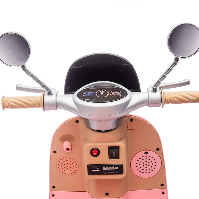 Pink Kids Electric Car Ride-On Car 2-Seater Ride-On Toy with Bluetooth Music