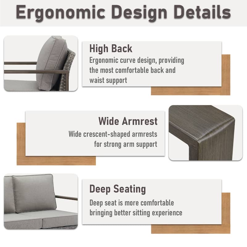 Gymojoy Patio Sofa Wicker High Back Sofa