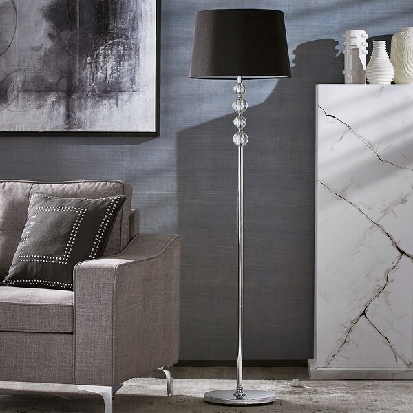 Quinn Black Shade 1-light Chrome Floor Lamp by iNSPIRE Q Modern. Opens flyout.