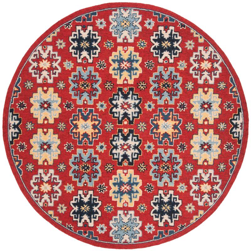SAFAVIEH Handmade Heritage Floret Damask Traditional Oriental Wool Rug