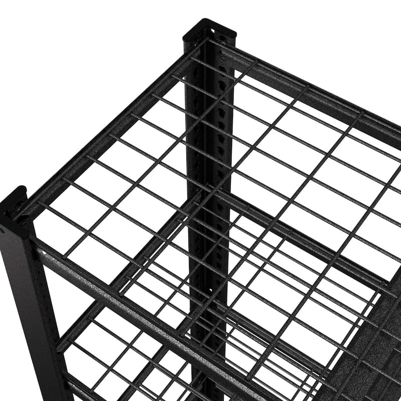VEIKOUS Heavy-Duty Adjustable Metal Storage Shelves, Garage Shelving Unit with Reinforced Grating - 35.8'' × 18.1'' × 72''