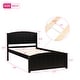 preview thumbnail 16 of 25, Modern Simple Wood Platform Bed Frame with Headboard, Footboard and Wood Slat Support for Bedroom No Box Spring Needed
