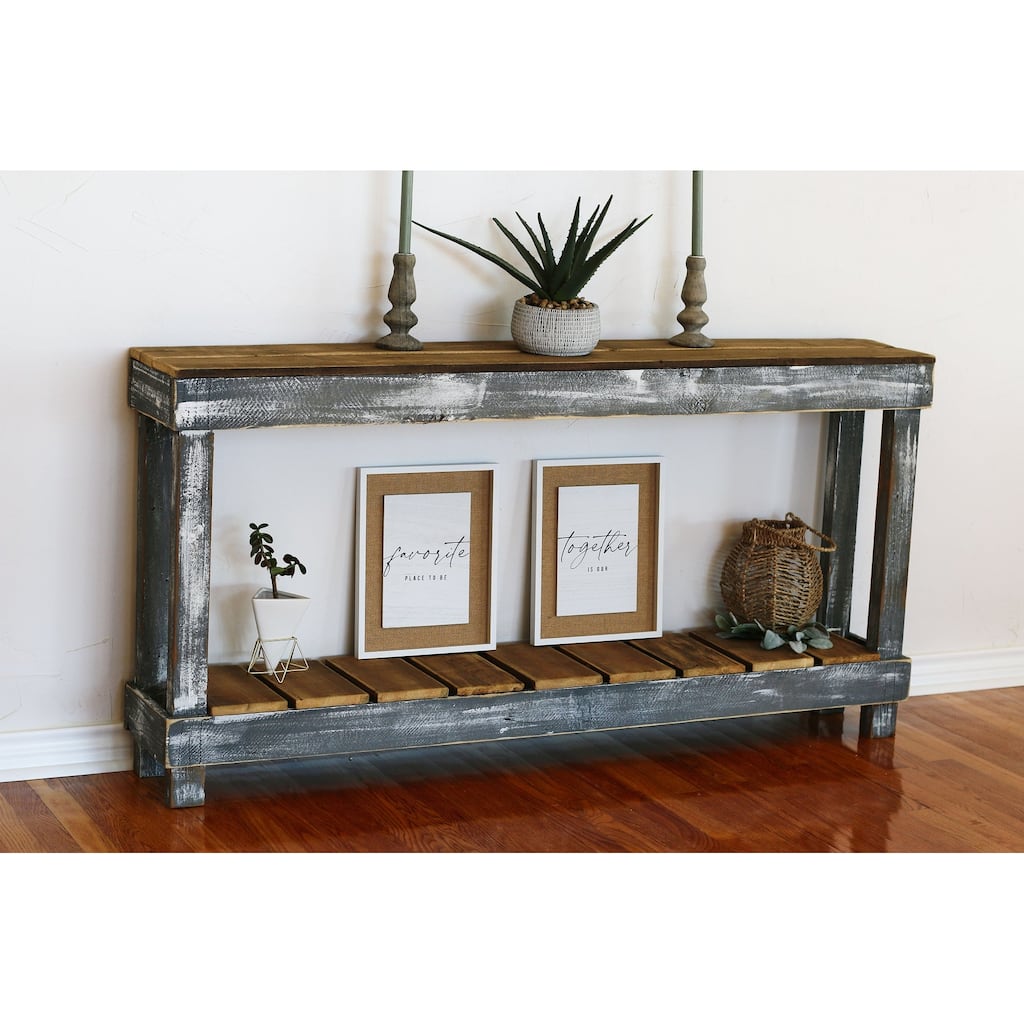 60" Gray Luxe Combo Console
