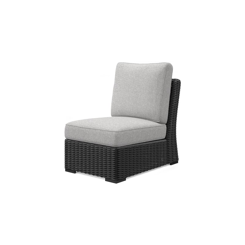 Signature Design by Ashley Beachcroft Black/Gray 5-Piece Outdoor Sectional - 130"W x 130"D x 35.75"H