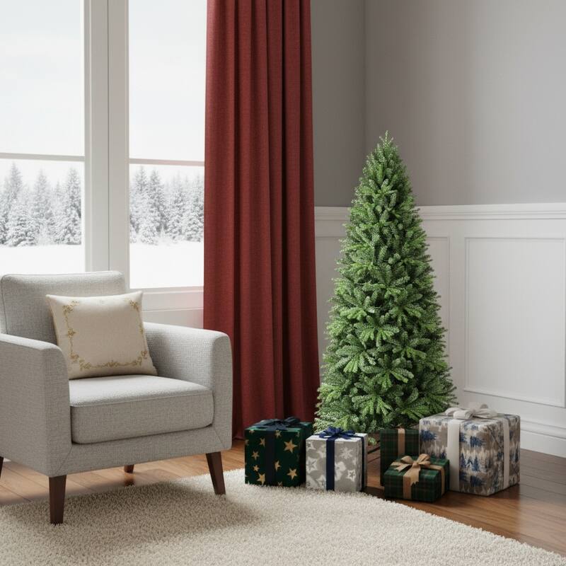 HomeRoots 5' Full Pine Christmas Tree - Green - 33.00 in. x 60.00 in. x 33.00 in. - Green - 5 Foot