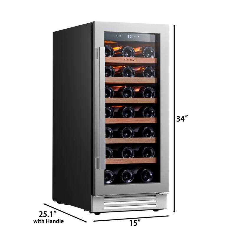 15 Inch 33 Bottle Built-in/Freestanding Wine Cooler