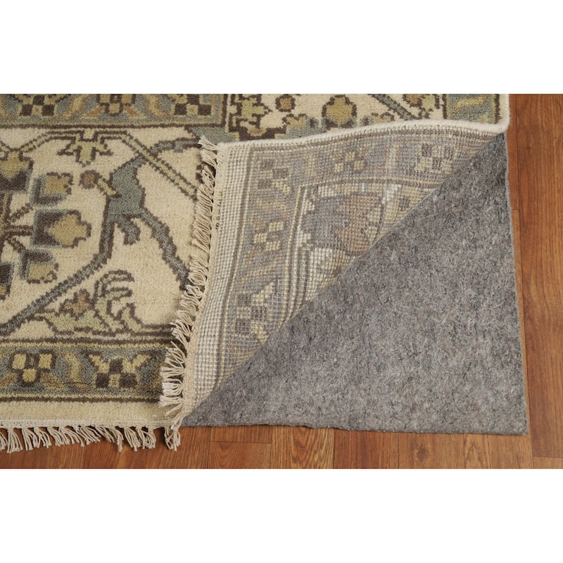 Earth Tone Oushak Indian Area Rug Handmade Transitional Wool Carpet - 9'0" x 11'9"