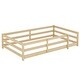 preview thumbnail 33 of 34, Floor Bed with Fence,Wood Kids Bed,Twin Size