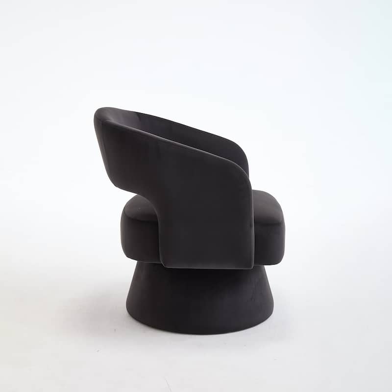 Swivel Barrel Chair, Velvet Accent Armchair 360 Degree Swivel Club Chair for Living Room Bedroom Reception Room