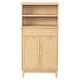 preview thumbnail 1 of 1, Oak Bathroom Storage Cabinet 1 Drawer 2 Door 4 Tier with Rattan Surface Oak - Wood Finish