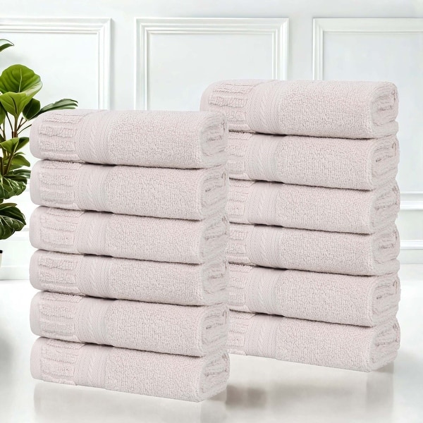 slide 2 of 9, Superior Venice Zero Twist Cotton Medium Weight Face Towels Washcloths, Set of 12 Silver