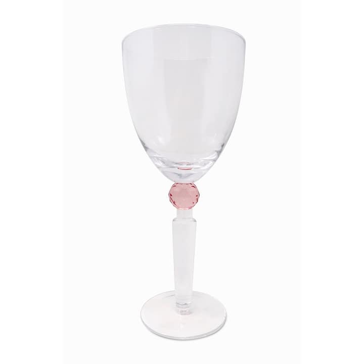 Wine Glasses with Colored Diamond on Stem, Set of 6