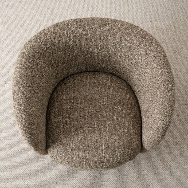 Upholstered 360 Swivel Barrel Accent Armchair