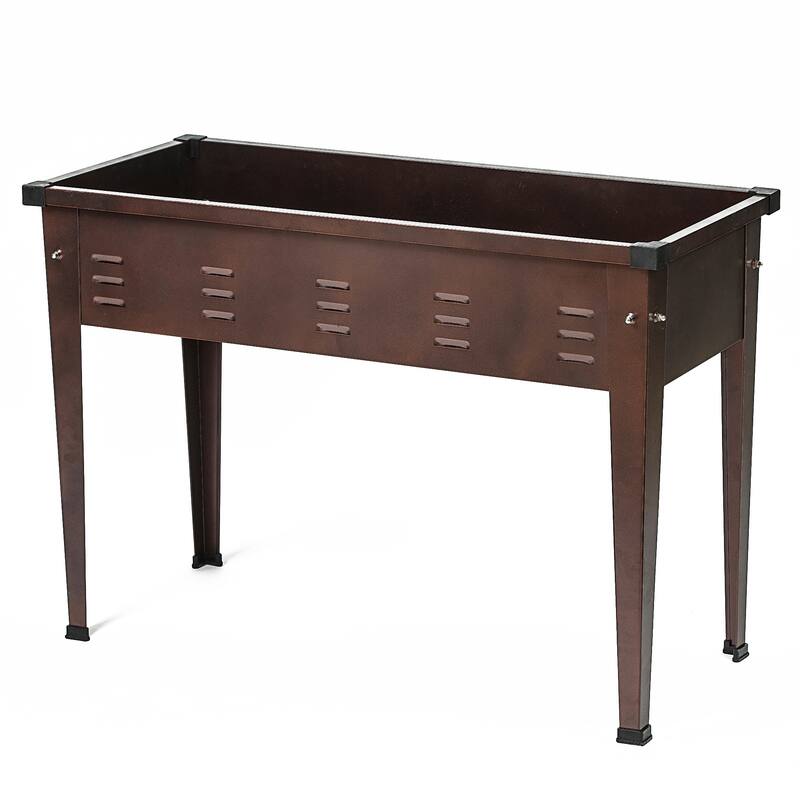 Brown Metal Rectangular Raised Garden Planter - 27.95" H x 39.57" W x 17.72" D