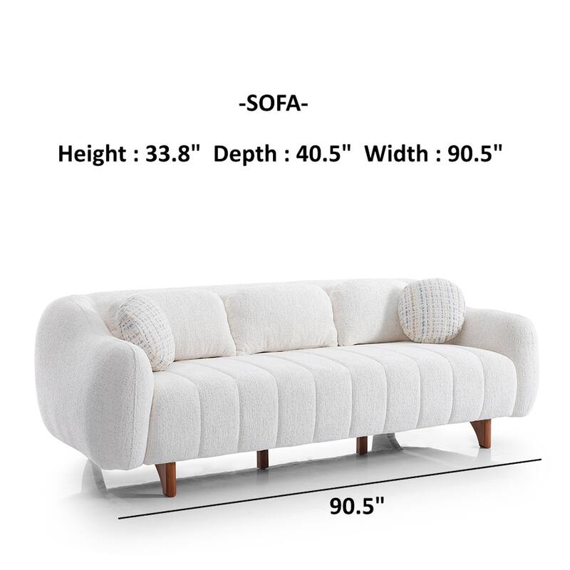 Snowy 4 Pieces Living Room Sets 2 Sofa 2 Chair