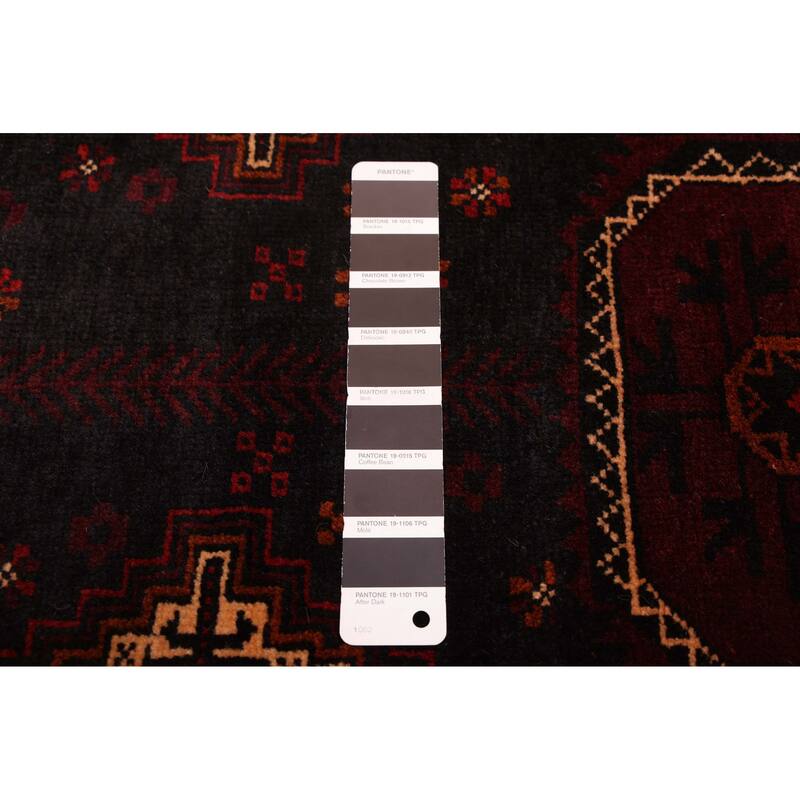 ECARPETGALLERY Hand-knotted Teimani Black, Dark Red Wool Rug - 4'2 x 6'5