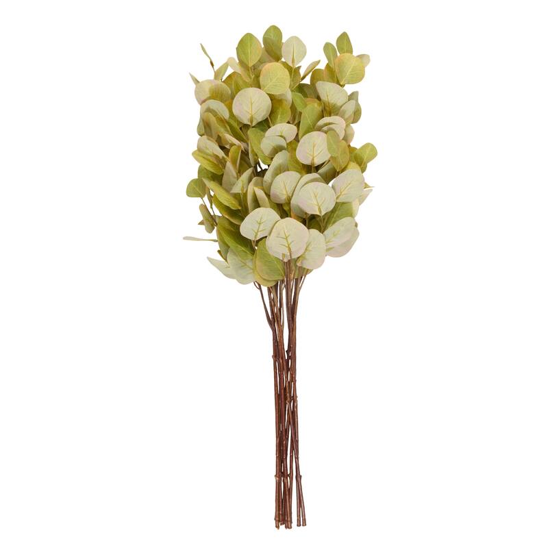 Green Polyester Tall Eucalyptus Stem Artificial Foliage (Set of 12)