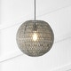 preview thumbnail 23 of 39, Campana 1-Light Bohemian Modern Woven Rattan/Iron LED Pendant, by JONATHAN Y