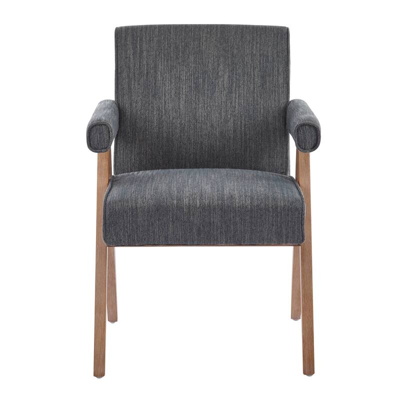 Roomfitters Modern Fabric Dining Armchair with Cushioned Seat, Mid-Century Accent Chair for Dining or Living Spaces
