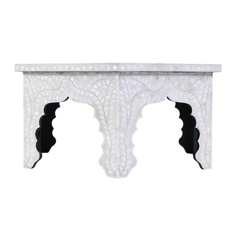 Marjorie 40.5 in. W Hexagon Mother of Pearl Coffee Table