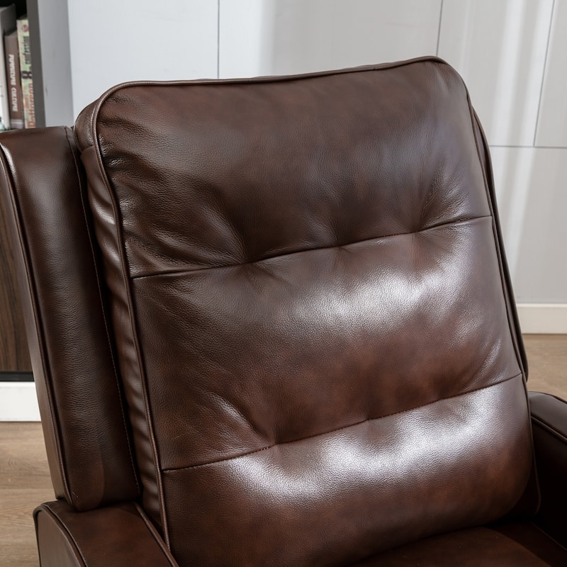 Genuine Leather Pushback Recliner Single Sofa