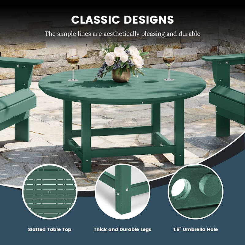 Altura Outdoor 5-Piece Adirondack Chair & Round Coffee Table Conversation Set
