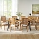 preview thumbnail 18 of 20, Chatau Fabric and Wood 7 Piece Dining Set by Christopher Knight Home Natural Stained/ Natural/ Rustic Metal/ Light Grey
