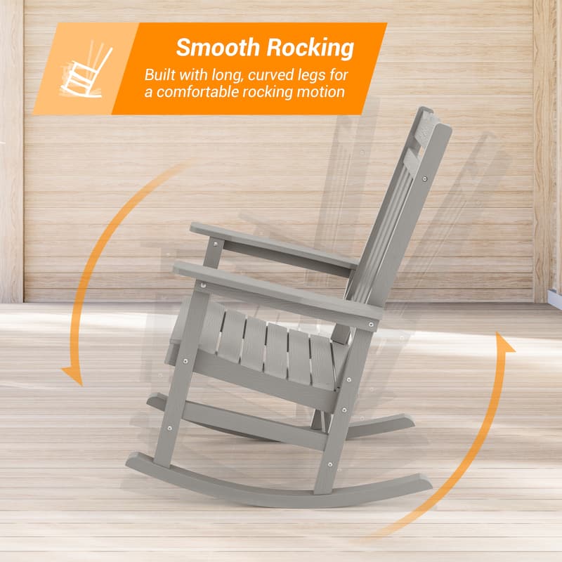 BONOSUKI Outdoor Adirondack Rocking Chair,Fire Pit Chair-Set of 2