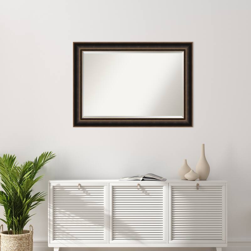 Villa Oil Rubbed Bronze Beveled Wood Framed Wall Mirror - Villa Oil Rubbed Bronze