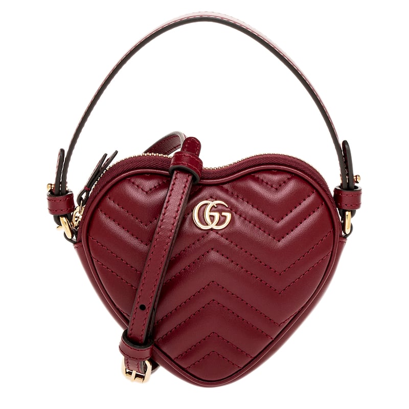 Gucci GG Marmont Mini Heart Bag - Red