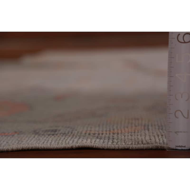 Hand Knotted Oriental 100% Wool Carpet Transitional All-Over Beige & Ivories Oushak Area Rug - 11' 9'' X 9' 4''