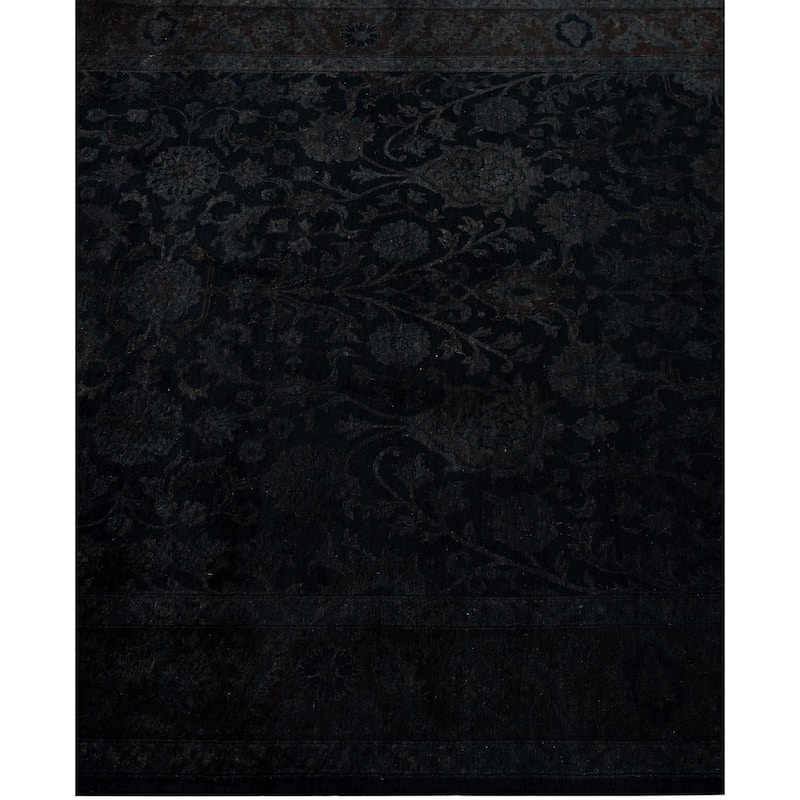 Overdyed One-of-a-Kind Hand-Knotted Area Rug - Black - 4' 2" x 6' 4"