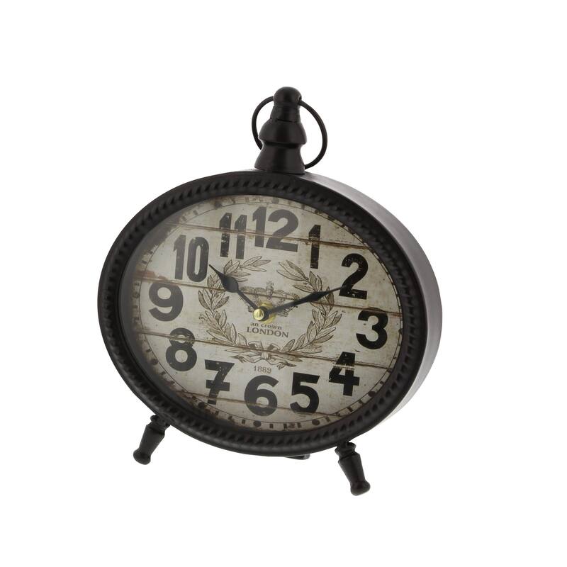 Metal Ring Top Decorative Clock - Set of 4 Black - Roche River Decor